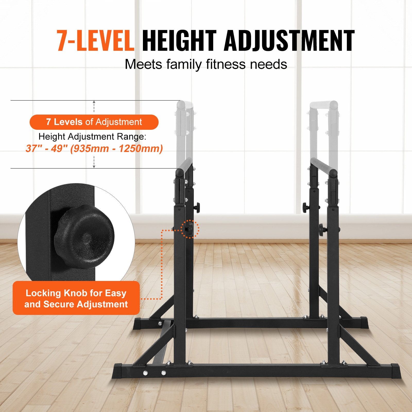 Dip Bar, 800 Lbs Capacity, Heave Duty Dip Stand Station With Adjustable Height, Fitness Workout Dip Bar Station Stabilizer Parallette Push Up Stand, Parallel Bars For Strength Training Home Gym